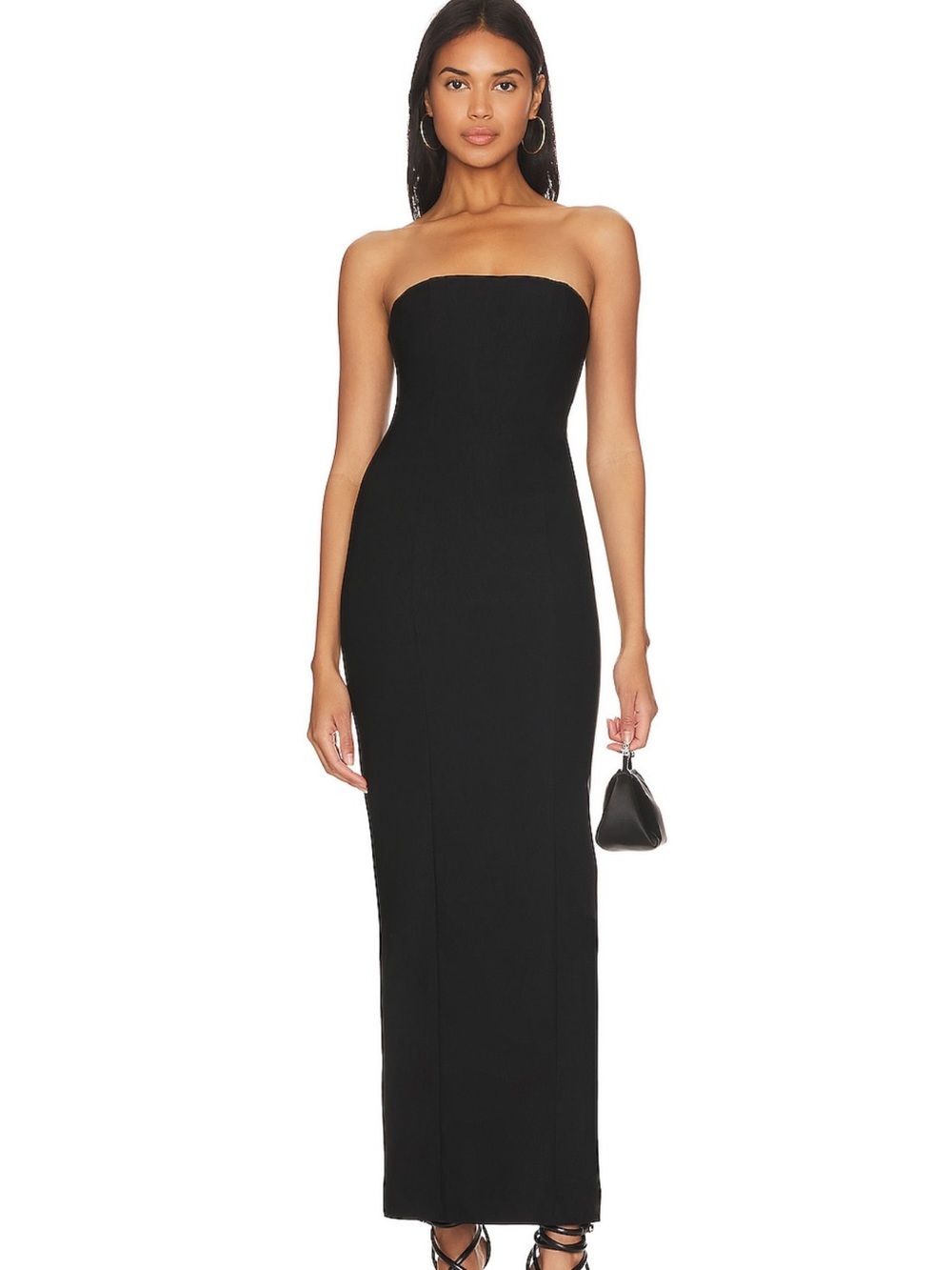 NBD Domini Black Strapless Dress with Spaghetti Straps